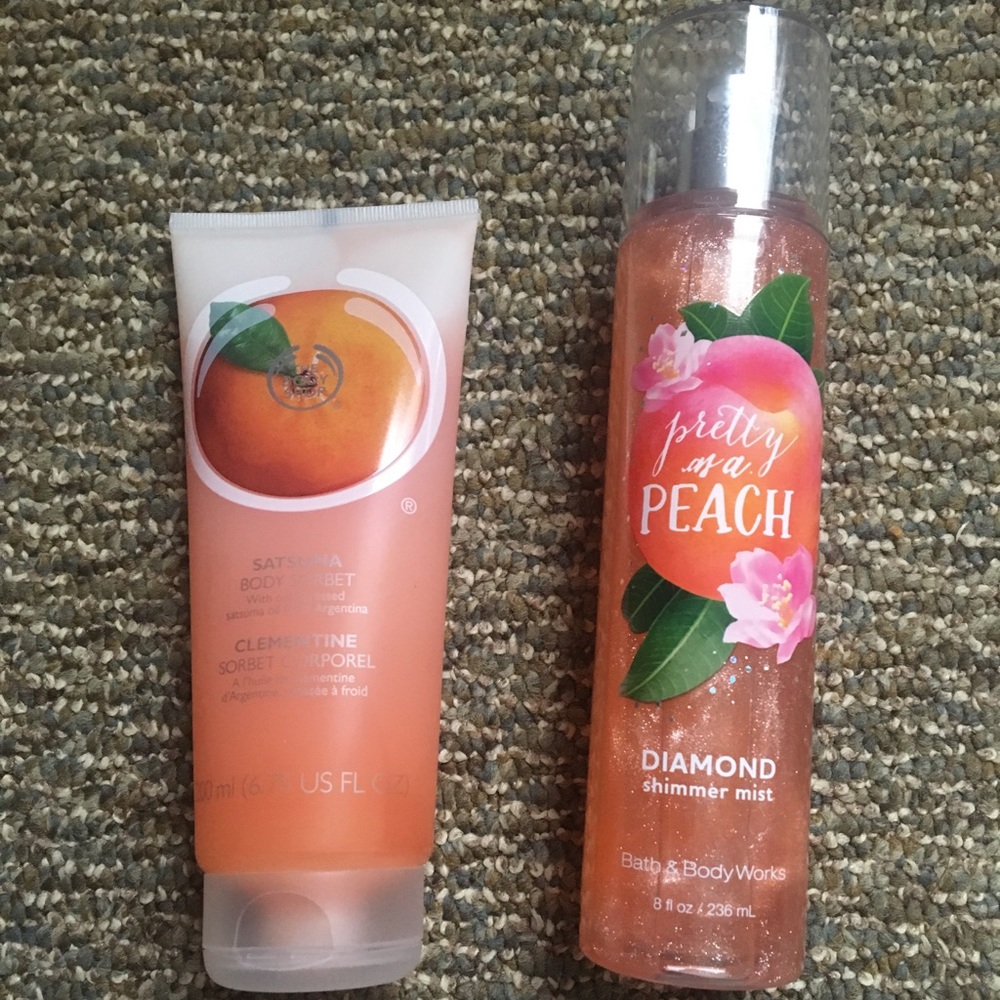 Clementine Body Sorbet and Peach Shimmer Mist